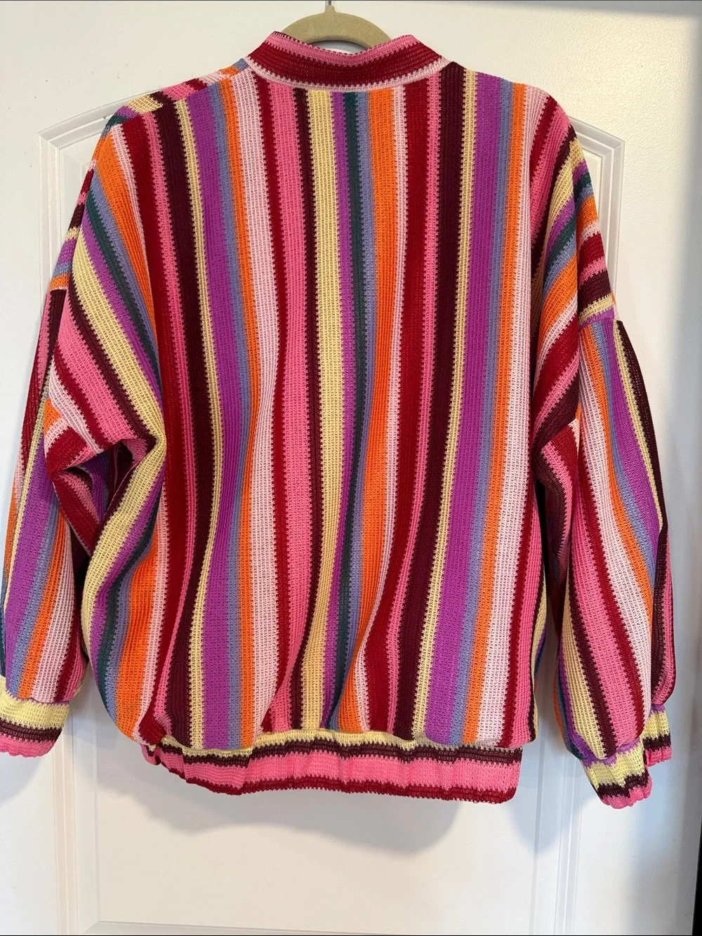 Mad Peonies Multi-Color Striped Knit Zip Jacket - Picture 6 of 7